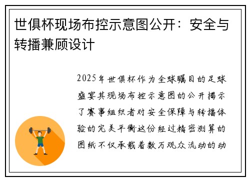 世俱杯现场布控示意图公开：安全与转播兼顾设计